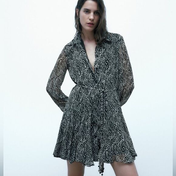 Zara Print Shirt Dress New - Picture 8 of 8